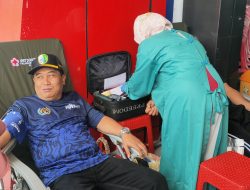 Peringati HPN Ke-77, PWI Sampang Gelar Olahraga bersama dan Donor Darah